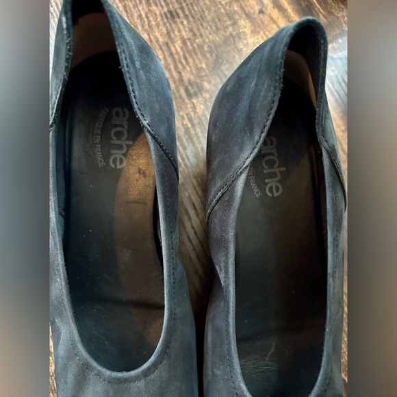 Arche Ballet Pumps with wedge block heel made in Italy, Suede size 37 - Picture 4 of 6